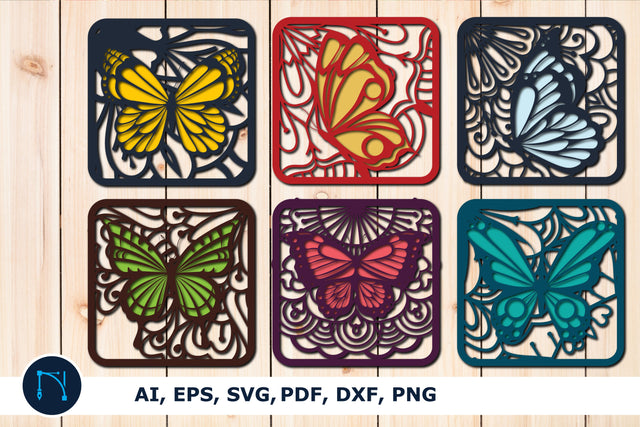 laser cut butterfly mandala SVG bundle SVG MD JOYNAL ABDIN 