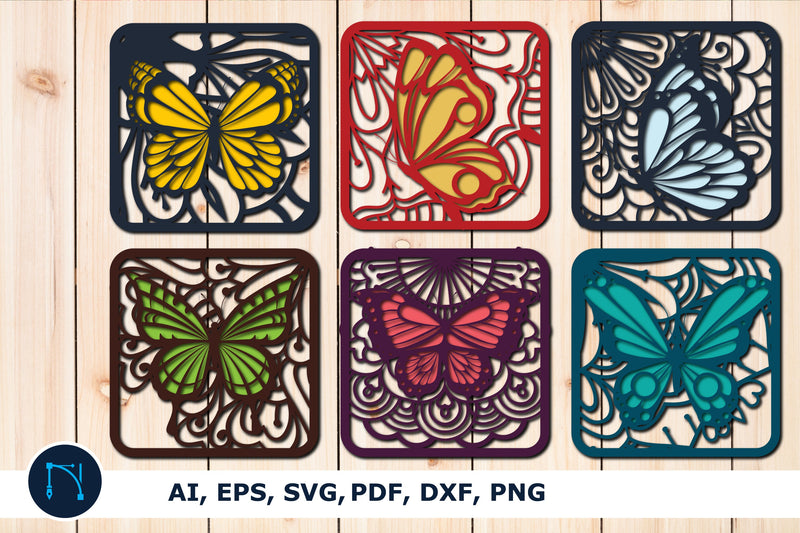 laser cut butterfly mandala SVG bundle SVG MD JOYNAL ABDIN 