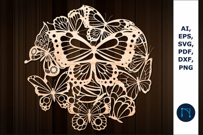 laser cut butterfly mandala SVG cut file SVG MD JOYNAL ABDIN 