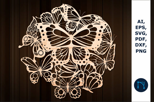 laser cut butterfly mandala SVG cut file SVG MD JOYNAL ABDIN 