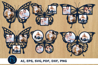 laser cut butterfly photo Frame Bundle SVG MD JOYNAL ABDIN 