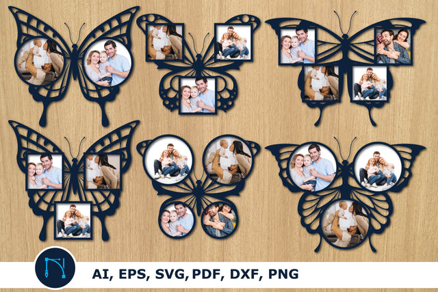 laser cut butterfly photo Frame Bundle SVG MD JOYNAL ABDIN 