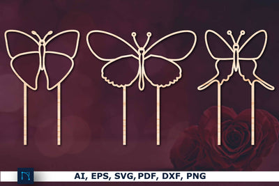 laser cut Butterfly Plant Stakes SVG Bundle SVG MD JOYNAL ABDIN 