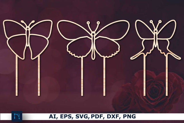 laser cut Butterfly Plant Stakes SVG Bundle SVG MD JOYNAL ABDIN 