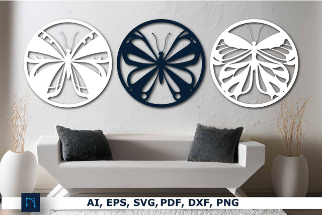 Laser-cut Butterfly Wall Decor SVG Bundle SVG MD JOYNAL ABDIN 