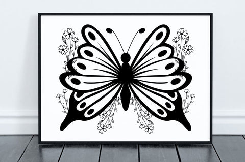 Laser Cut Butterfly Wildflower svg Bundle SVG Regulrcrative 