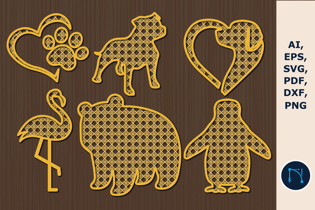 laser cut Cane rattan animal svg bundle SVG MD JOYNAL ABDIN 