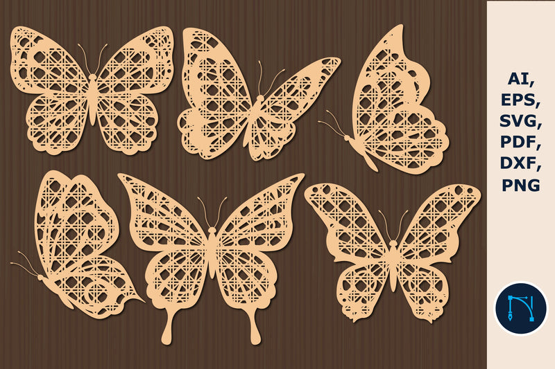 laser cut Cane rattan butterfly bundle SVG MD JOYNAL ABDIN 