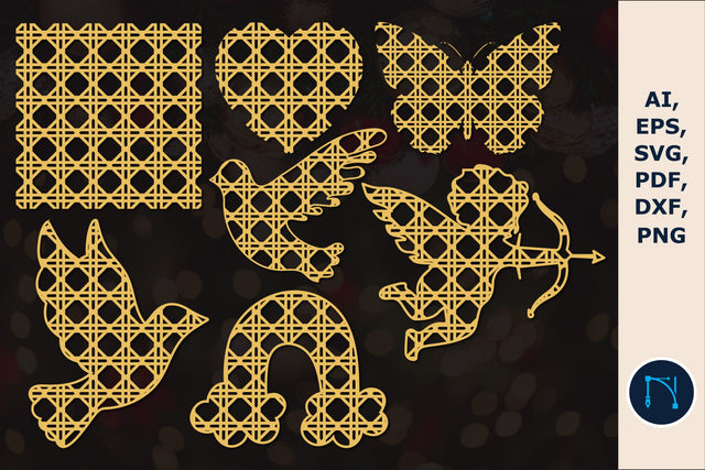 laser cut Cane rattan element bundle SVG MD JOYNAL ABDIN 