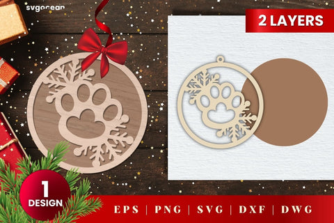 Laser Cut Cat Christmas Ornament SVG | 3D Layered | Glowforge SVG SvgOcean 