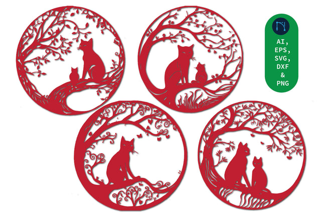 Laser Cut Cat & Tree Decor SVG Bundle SVG MD JOYNAL ABDIN 