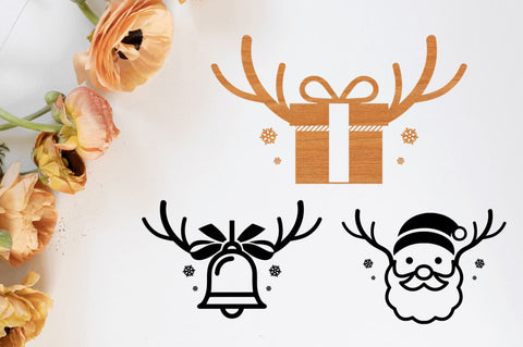 Laser Cut Christmas Antlers SVG Bundle SVG Regulrcrative 
