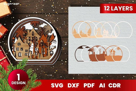 Laser Cut Christmas Balls SVG | 3D Layered | Glowforge SVG SvgOcean 