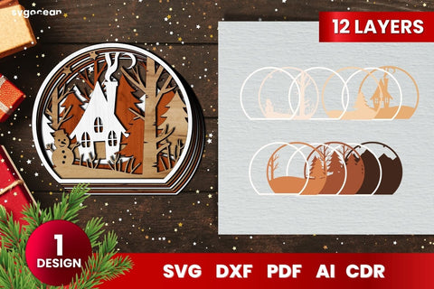 Laser Cut Christmas Balls SVG | 3D Layered | Glowforge SVG SvgOcean 