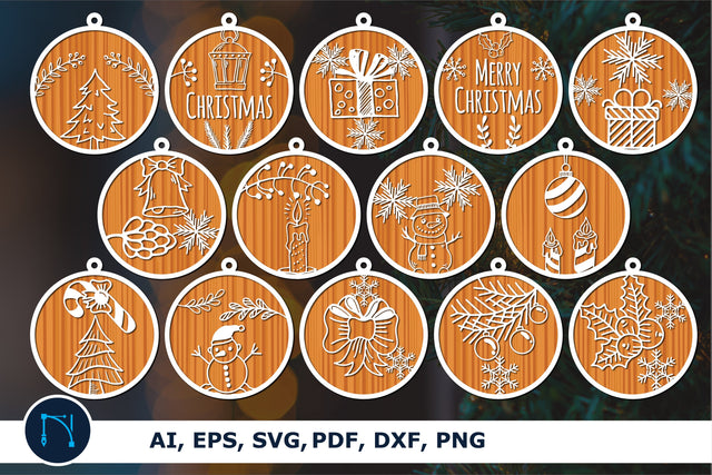 laser cut CHRISTMAS Baubles bundle SVG SVG MD JOYNAL ABDIN 
