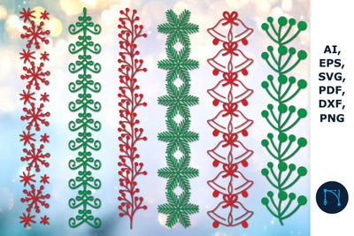 laser cut Christmas Border SVG bundle SVG MD JOYNAL ABDIN 