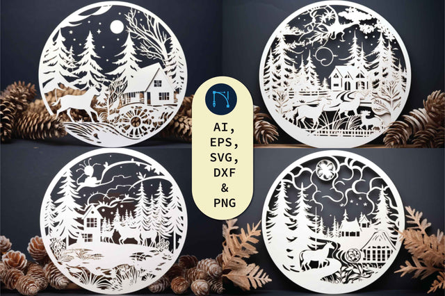 Laser Cut Christmas Decor SVG Bundle SVG MD JOYNAL ABDIN 