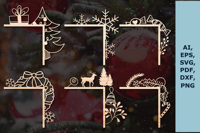 laser cut Christmas door corners SVG bundle SVG MD JOYNAL ABDIN 