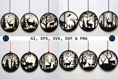 Laser Cut Christmas Door Hanger SVG Bundle SVG MD JOYNAL ABDIN 