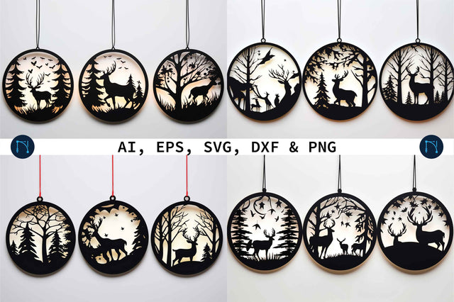 Laser Cut Christmas Door Hanger SVG Bundle SVG MD JOYNAL ABDIN 