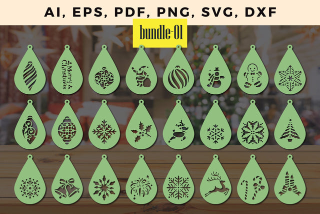 laser cut Christmas earring bundle svg SVG MD JOYNAL ABDIN 