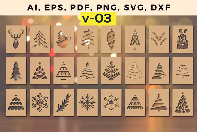 laser cut Christmas Gift card bundle, Multilayer Laser Cut Files, SVG, 3D Designs, Mini Design Bundles SVG MD JOYNAL ABDIN 