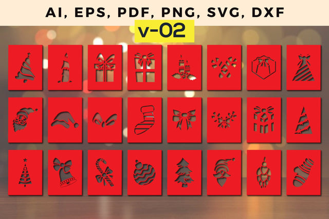 laser cut Christmas Gift card bundle, Multilayer Laser Cut Files, SVG, 3D Designs, Mini Design Bundles SVG MD JOYNAL ABDIN 