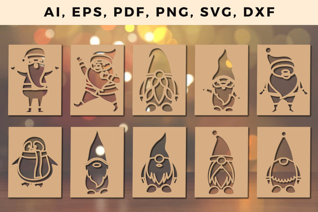 laser cut Christmas Gift card bundle, Multilayer Laser Cut Files, SVG, 3D Designs, Mini Design Bundles SVG MD JOYNAL ABDIN 