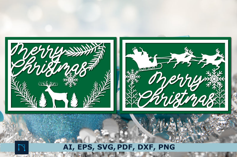 laser cut Christmas gift card SVG bundle SVG MD JOYNAL ABDIN 