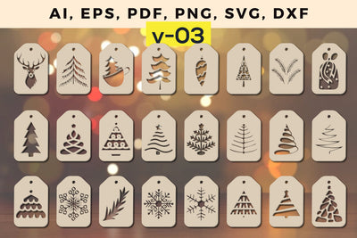 laser cut Christmas Gift Tag bundle, Multilayer Laser Cut Files, SVG, 3D Designs, Mini Design Bundles SVG MD JOYNAL ABDIN 