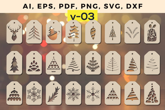 laser cut Christmas Gift Tag bundle, Multilayer Laser Cut Files, SVG, 3D Designs, Mini Design Bundles SVG MD JOYNAL ABDIN 