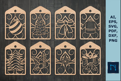 laser cut Christmas gift tag SVG bundle SVG MD JOYNAL ABDIN 