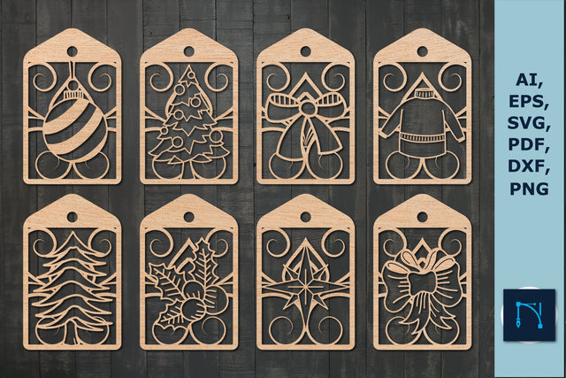 laser cut Christmas gift tag SVG bundle SVG MD JOYNAL ABDIN 