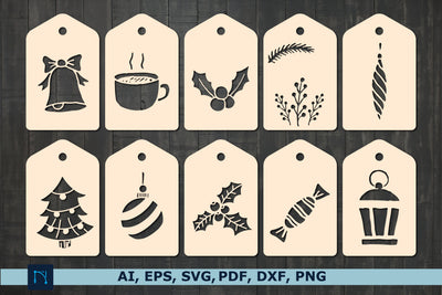 laser cut Christmas gift tag SVG bundle SVG MD JOYNAL ABDIN 