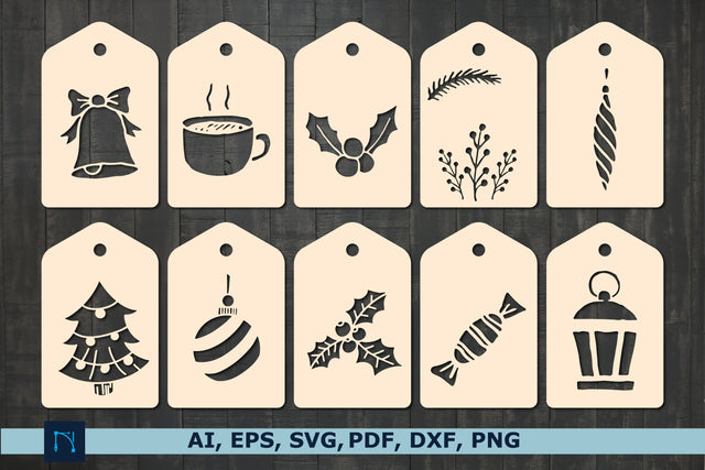 laser cut Christmas gift tag SVG bundle SVG MD JOYNAL ABDIN 