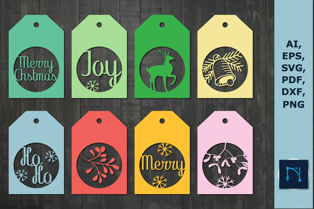 laser cut Christmas gift tag SVG bundle SVG MD JOYNAL ABDIN 