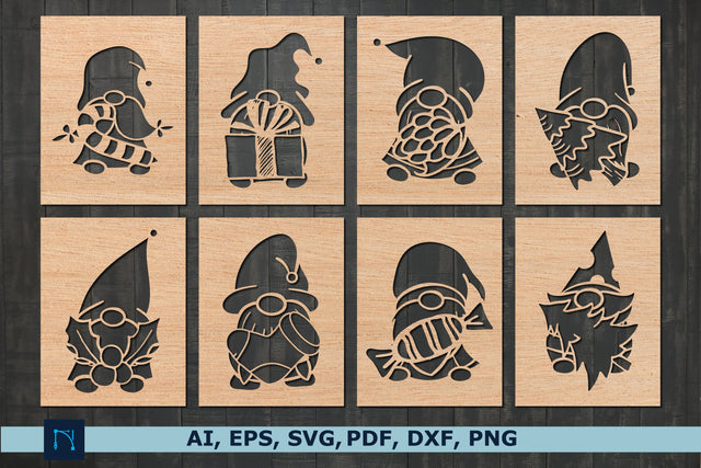 laser cut Christmas gnomes card bundle SVG MD JOYNAL ABDIN 