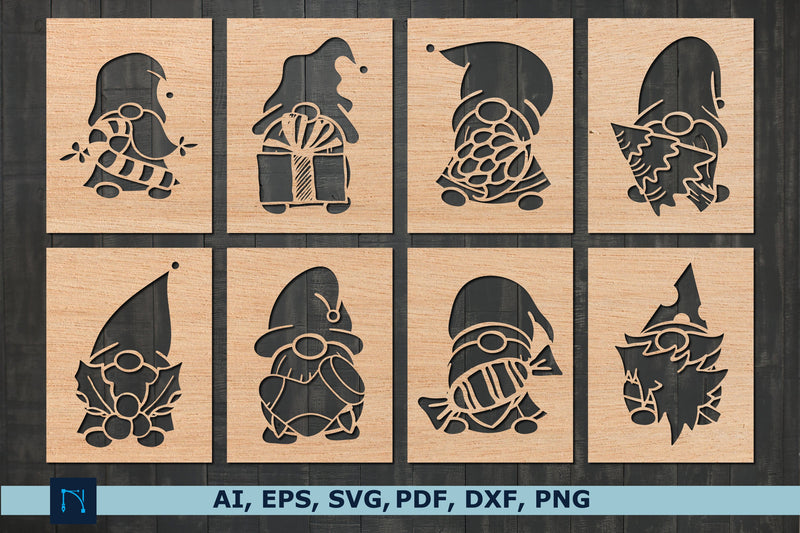 laser cut Christmas gnomes card bundle SVG MD JOYNAL ABDIN 