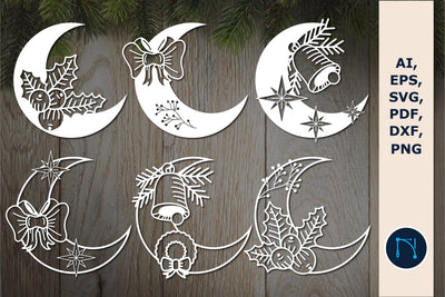 Laser Cut Christmas moon SVG Bundle SVG MD JOYNAL ABDIN 