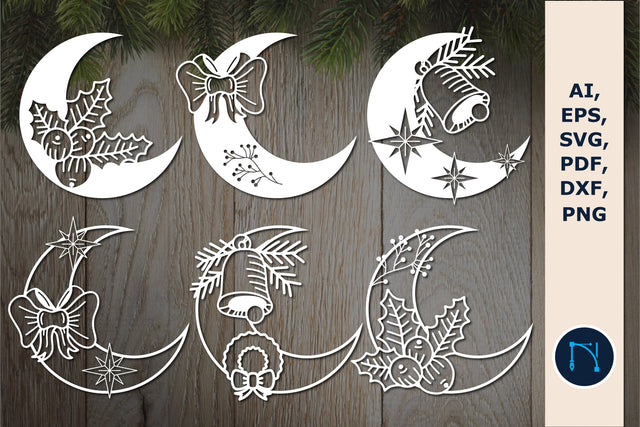 Laser Cut Christmas moon SVG Bundle SVG MD JOYNAL ABDIN 