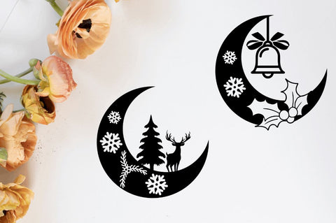 Laser Cut Christmas Moon SVG Bundle SVG Regulrcrative 
