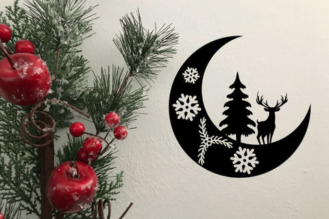 Laser Cut Christmas Moon SVG Bundle SVG Regulrcrative 