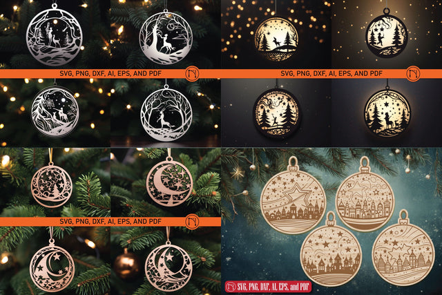 Laser Cut Christmas Ornament SVG Bundle SVG MD JOYNAL ABDIN 