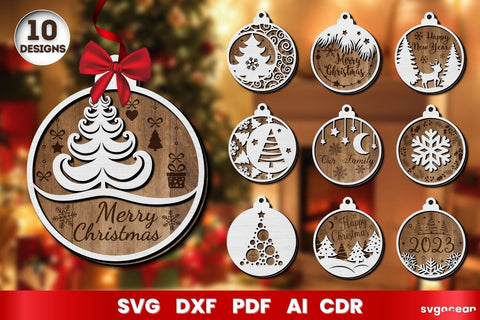 Laser Cut Christmas Ornaments SVG | 3D Layered | Glowforge SVG SvgOcean 