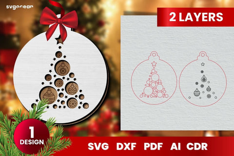 Laser Cut Christmas Ornaments SVG | 3D Layered | Glowforge SVG SvgOcean 