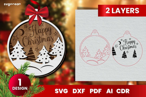 Laser Cut Christmas Ornaments SVG | 3D Layered | Glowforge SVG SvgOcean 