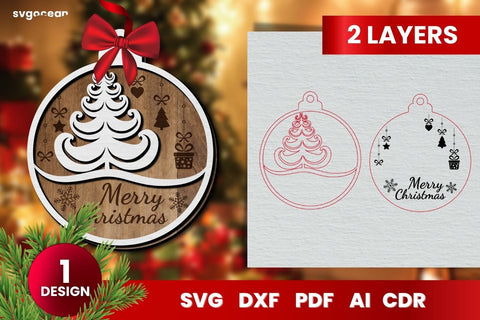 Laser Cut Christmas Ornaments SVG | 3D Layered | Glowforge SVG SvgOcean 