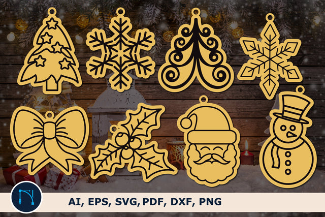 laser cut Christmas Ornaments SVG bundle SVG MD JOYNAL ABDIN 