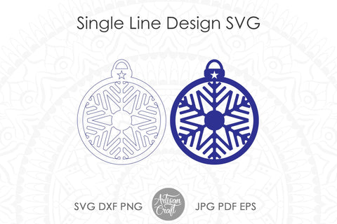 Laser cut Christmas ornaments vector, Snowflake Ornament, SVG SVG Artisan Craft SVG 