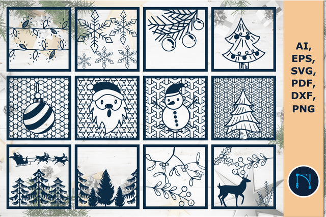 laser cut Christmas panel SVG bundle SVG MD JOYNAL ABDIN 
